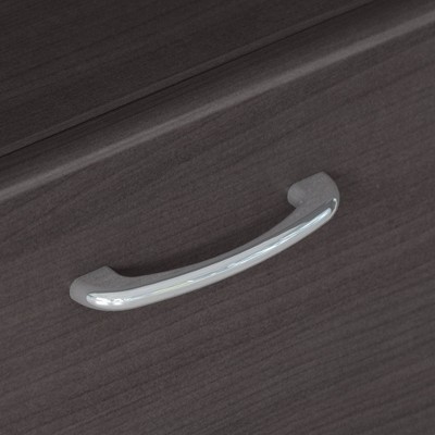 Heather Gray L-Shaped Wood Computer Desk with Hutch and Drawers