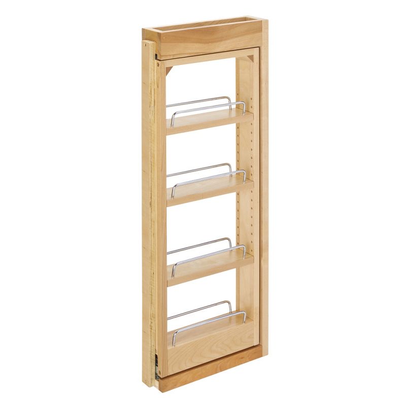 Rev-A-Shelf 432-WF36-3C 3 x 36 Inch Wooden Adjustable Pull-Out Between Cabinet Wall Filler Kitchen Storage Shelf Spice Rack Organizer Unit, 1 of 6