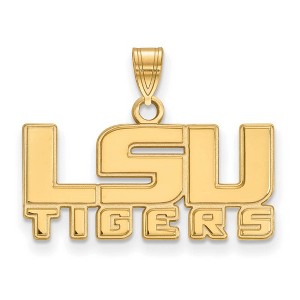 Black Bow Jewelry 14k Yellow Gold Plated Sterling Silver Louisiana State Fighting Tigers NCAA Small Pendant - 1 of 3