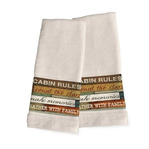 Laural Home Cabin Rules 16"W x 29"L Hand Towel Set - 1 of 1