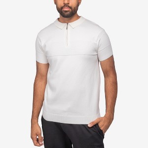 X RAY Men's Quarter Zip Texture Short Sleeve Polo Sweater T Shirts - 1 of 4