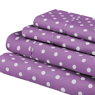 Polka Dot 600 Thread Count Cotton Blend Deep Pocket Bed Sheet Set by Blue Nile Mills