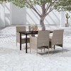 vidaXL Patio Dining Set Outdoor Dining Set Table and Chair Set for Garden - Beige and Black 55.1" Table Length 4 Items - 2 of 4