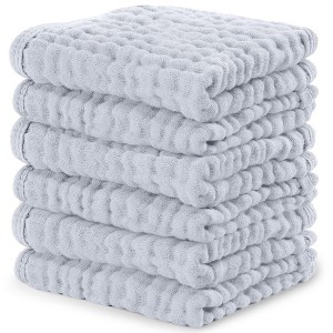 Baby Washcloths Muslin Cotton, Large 10”x10” by Comfy Cubs - 1 of 4
