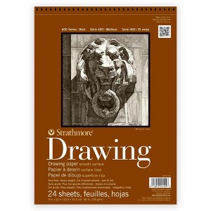 Strathmore 400 Series Drawing Paper Pad, Smooth Finish, Wire Binding, 24 Sheet, 9x12 inch, 1 Count - 1 of 1