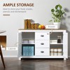 Kitchen Sideboard with Adjustable Shelves, Dining Buffet Cabinet with 3 Storage Drawers - 4 of 4