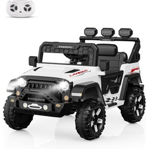 Kids Electric Vehicle, 12V Battery Powered Ride On Car with 2.4G Remote Control, 3 Speed Ride On Toy, Soft Start, LED Lights - 1 of 4