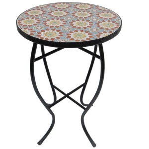 Jiallo Mosaic Art Collection Floral Accent Table - 1 of 3