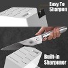 imarku, Japanese HC Stainless Steel 15 PCS Kitchen Knife Set With Block With Built-in Sharpener, Knife Block Set With Dotted Ergomomic Handle, White - 3 of 4