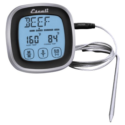 Escali Touch Screen Digital Kitchen Thermometer and Timer Black