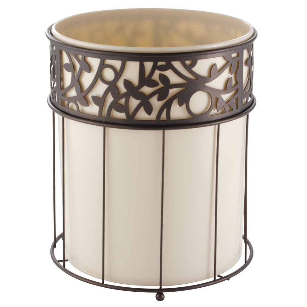 Photos - Other Decoration iDESIGN Vine Metal and Plastic Wastebasket Trash Can Garbage Can Bronze