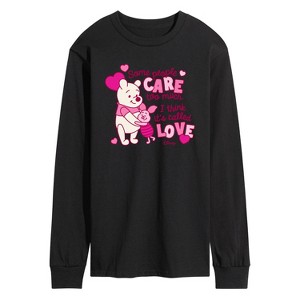 Men's - Winnie the Pooh - Care Too Much Called Love Long Sleeve Graphic T-Shirt - 1 of 3