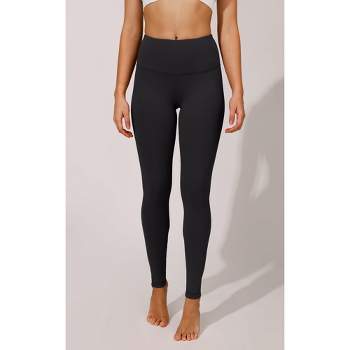 Yogalicious - Women's Carbon Lux High Waist Elastic Free Side Pocket 7/8  Ankle Legging - Hampton Port - Medium : Target