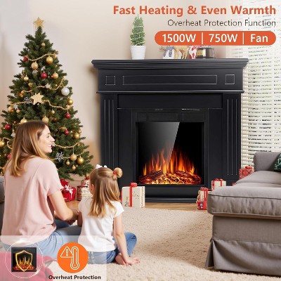 ZAFRO Corner Electric Fireplace with Mantel, TV Stand Electric Fireplace Heater for Living Room, Bedroom - Thumbnail 3