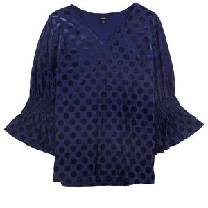Alfani Womens Velvet Polka Dot Pullover Blouse - 1 of 1
