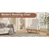 VECELO Modern Glider Rocker Chair with USB Port Armchair & Side Pocket, Faux Leather Upholstered Rocking Chair for Living Room Balcony - 4 of 4