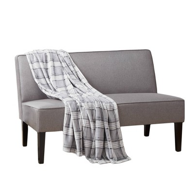 50"x60" Plaid Throw Furniture Protector Gray - Sure Fit