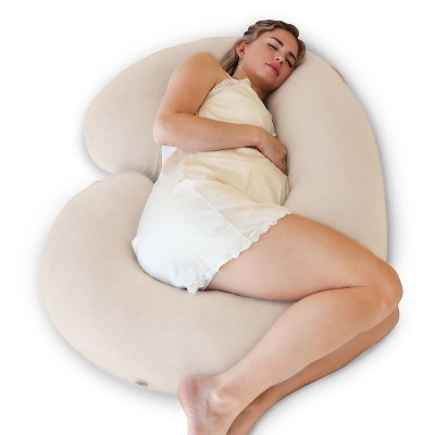 PharMeDoc Pregnancy Pillows C-Shape Full Body Maternity Pillow, Organic Cotton Cover