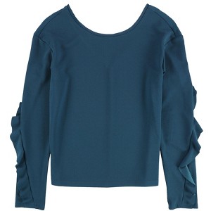 bar III Womens Ruffle-Sleeve Pullover Blouse, Blue, XX-Small - 1 of 2