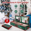 NewHome"2Pcs Christmas Wrapping Paper Storage Containers, Foldable, Water-Resistant with Pockets & Handles"Green - 2 of 4