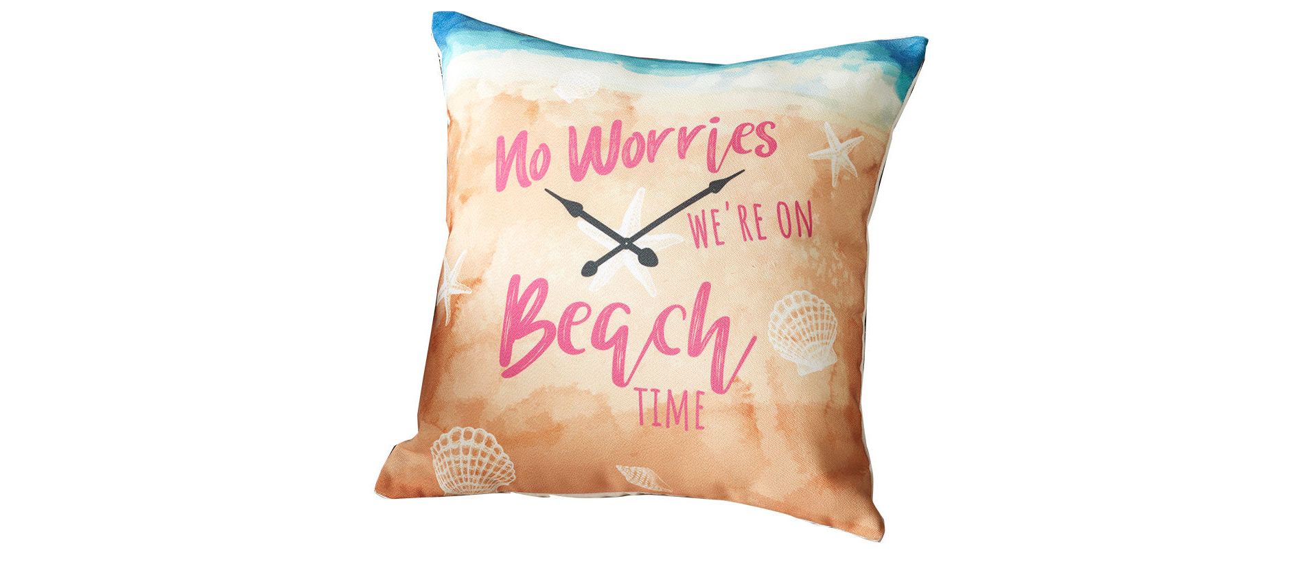 The Lakeside Collection Indoor/Outdoor Summer Fun Pillow - On Beach Time