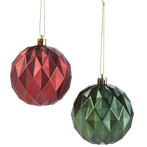 The Lakeside Collection Set of 2 Argyle Ornaments 2 Pieces - 1 of 3