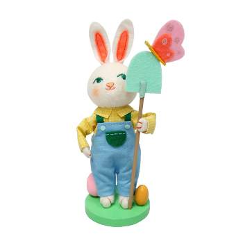 Small Soft Figurine Easter Bunny Farmer Holding Shovel - Spritz™