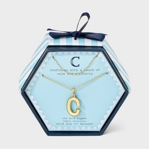 14K Gold Dipped Cubic Zirconia Duo Initial Multi-Strand Necklace - A New Day™ Gold - 1 of 4