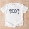 Simply Sage Market Embroidered Wifey Arched Varsity Garment Dyed Tee - 3 of 4