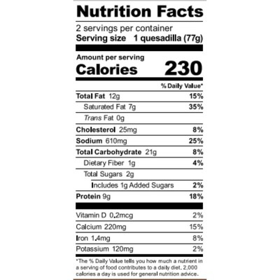 Lily's Toaster Grills Frozen Four-Cheese Quesadilla - 5.4oz/2ct