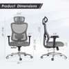 GlasFlength Task and Office Chairs with Support Armrest，Ergonomic, Adjustable，Computer Chair and Gaming Chair, Gray, 28.1"*18.1"*48" - 3 of 4