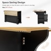 Vynxaria 51"W Kitchen Island - 6 Drawers, Pull-Out Trash Cabinet for Kitchen/Dining Room,Black - 3 of 4