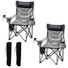 Oversized Folding Camping Chair, Outdoor Padded Portable Chair with Cup Holder, 450 LBS Capacity - 2 of 4