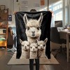 Alpaca Digital Print Pattern Seasonal Car Nap Blanket, Flannel Material, Christmas Gift. - 3 of 4