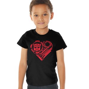 Toddler Boys' Transformers Valentine's Day Autobot Heart T-Shirt For Toddler Boys And Girls - 1 of 4
