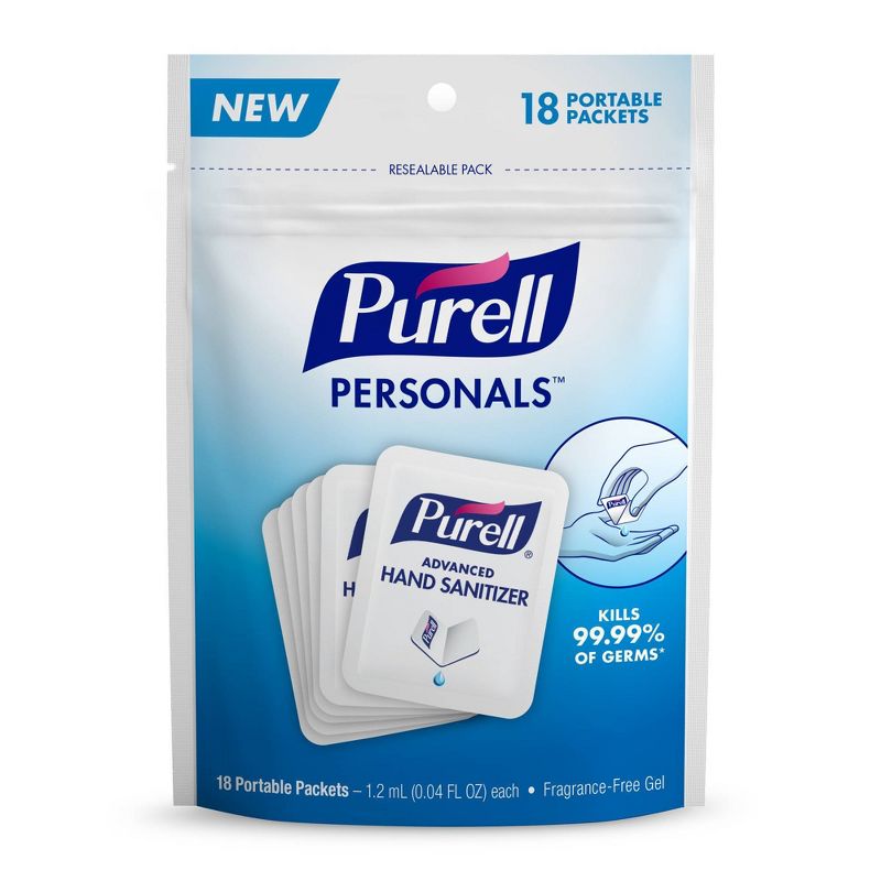 Purell Hand Sanitizer - Trial Size - Fresh Scent - 0.72 fl oz/18ct, 1 of 8
