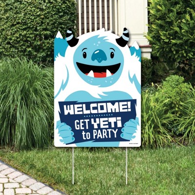 Big Dot of Happiness Yeti to Party - Party Decorations - Abominable Snowman Party or Birthday Party Welcome Yard Sign