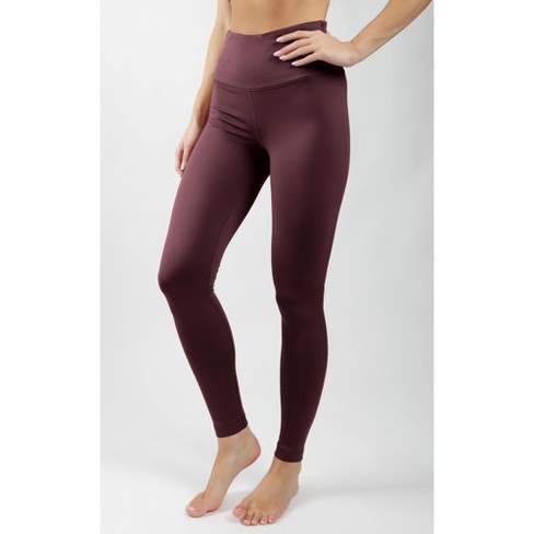 Yogalicious Womens Lux Ultra Soft High Waist Squat Proof Ankle Legging -  Mauve Wine - X Small : Target