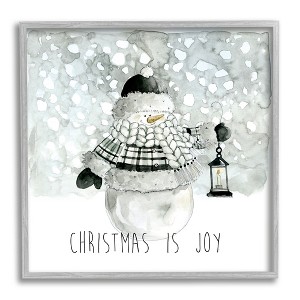 Stupell Industries Christmas is Joy Snowman, 12'' x 12'' - 1 of 4