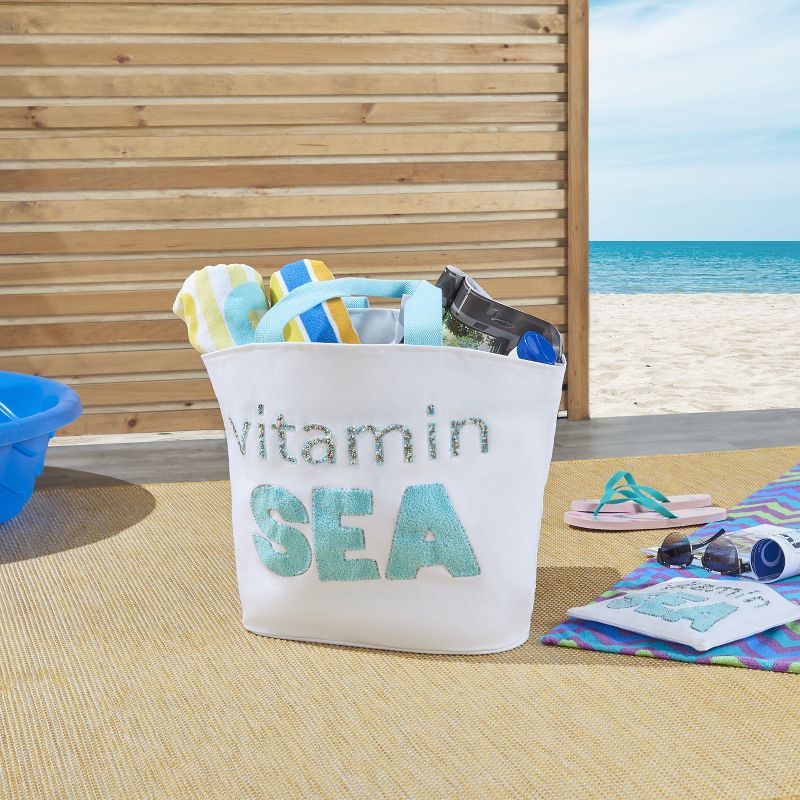Mina Victory Vitamin Sea White Beach Tote Bag, 4 of 6