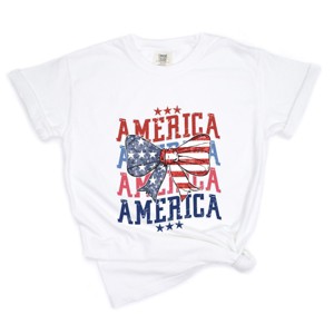 Simply Sage Market America Coquette Bow Garment Dyed Tee - 1 of 4