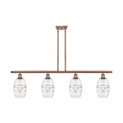 Vaz - 4 Light Stem Hung Island In Industrial Style-8.63 Inches Tall and 48 Inches Wide