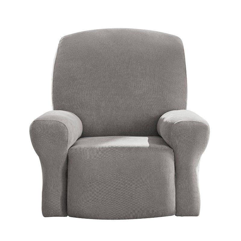 Sure Fit 30&#34; Wide Cedar Stretch Textured Recliner Slipcover Washed Gray, 3 of 7