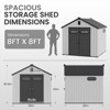 8x8 FT Steel Frame Double Door Storage Shed with Foam PP Wall Insulation Baseboard Windows and Skylights Waterproof Mildew-proof UV-resistant - 2 of 4