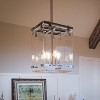 Urban Ambiance Luxury Modern Farmhouse Narrow Chandelier,  28-3/8"H x 14-3/4"W SQ,  Brushed Nickel, UHP2443 - 3 of 4