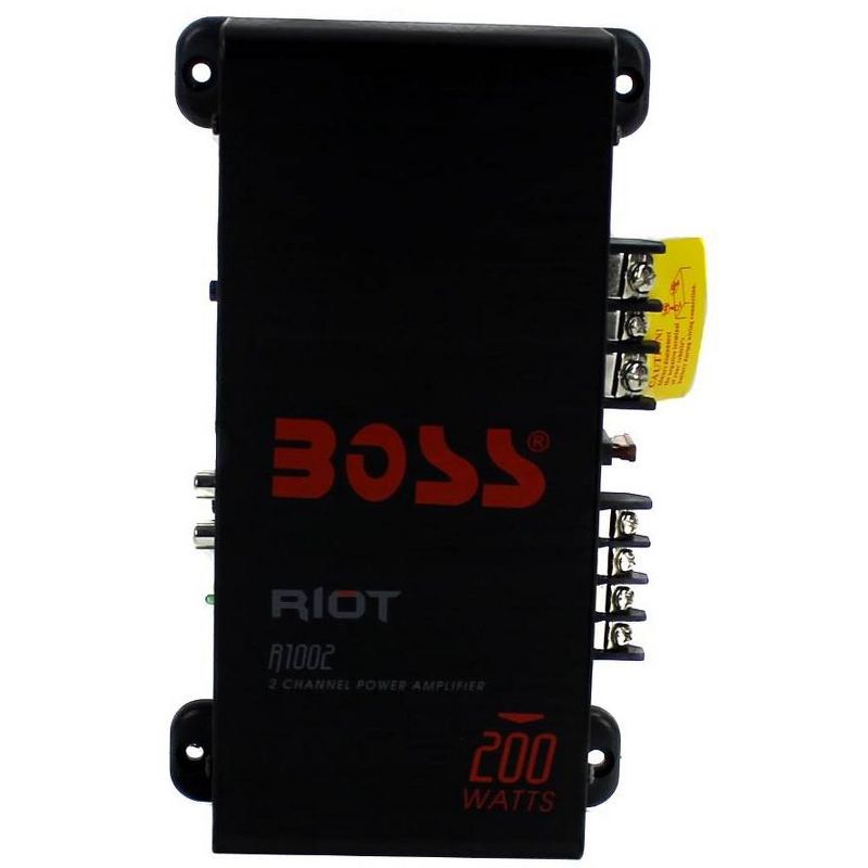 BOSS Audio Systems R1002 Riot 200 Watt 2-Channel Class A/B 2 Ohm Stable Full Range Car Audio High Output Power Amplifier, 4 of 7