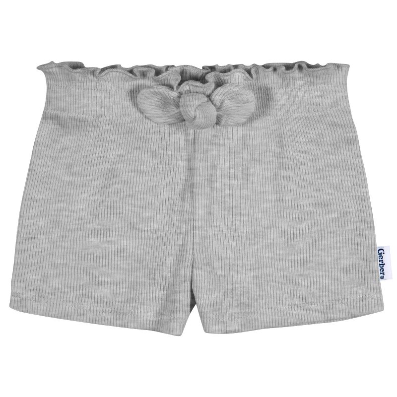 Gerber Baby and Toddler Girls' Pull-On Knit Shorts - 3-Pack, 4 of 8