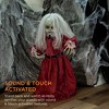 Best Choice Products Animatronic Roaming Doll Halloween Decoration, Haunted Holly Sound Activated Prop w/ Light-Up Eyes - 3 of 4