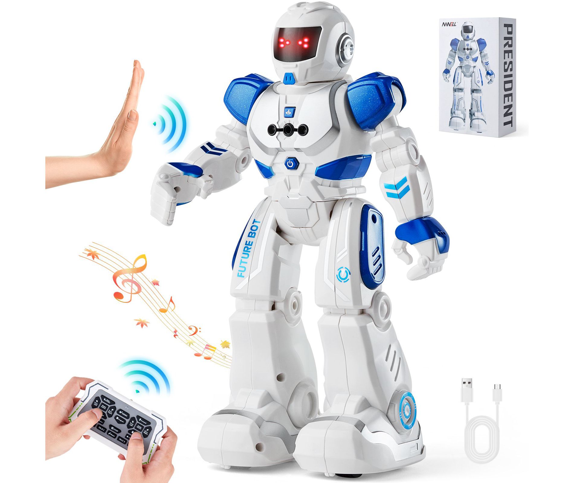 Remote Control Robot Toy for Kids, Gesture Sensing Programmable Dancing & Singing Smart Robot