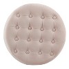 HomePop Velvet Tufted Round Storage Ottoman Pink Blush: Upholstered Footstool, Padded with Unhinged Lid - image 3 of 4